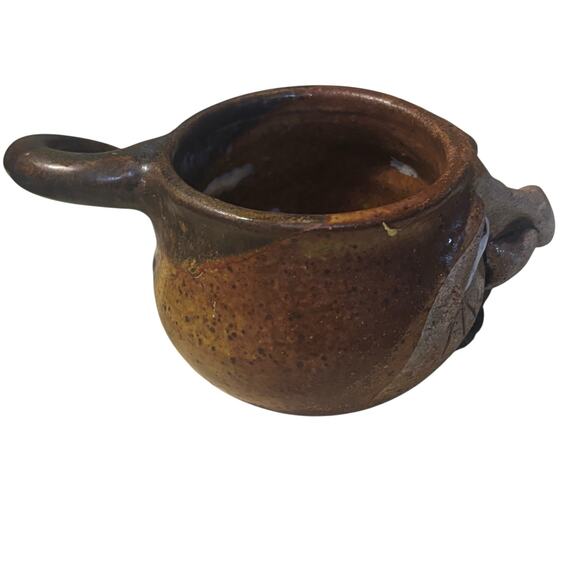 Vintage Ugly Face Stoneware Mug Rustic Earth Pottery Mustache Funny Artsy - Picture 8 of 8